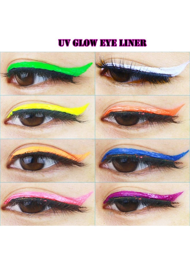 Bowitzki 8x5 Gram Water Activated Eyeliner Hydra Liner Makeup UV Glow Fluorescent Color Graphic Retro Face and Body Paint (UV Color)