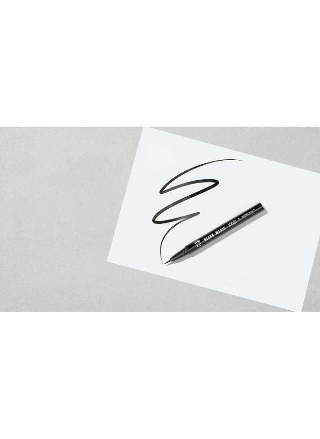 Eyeko Black Magic Liquid Eyeliner, Carbon Black - Intense - Precision Felt Tip Brush - Vegan 0.7ml