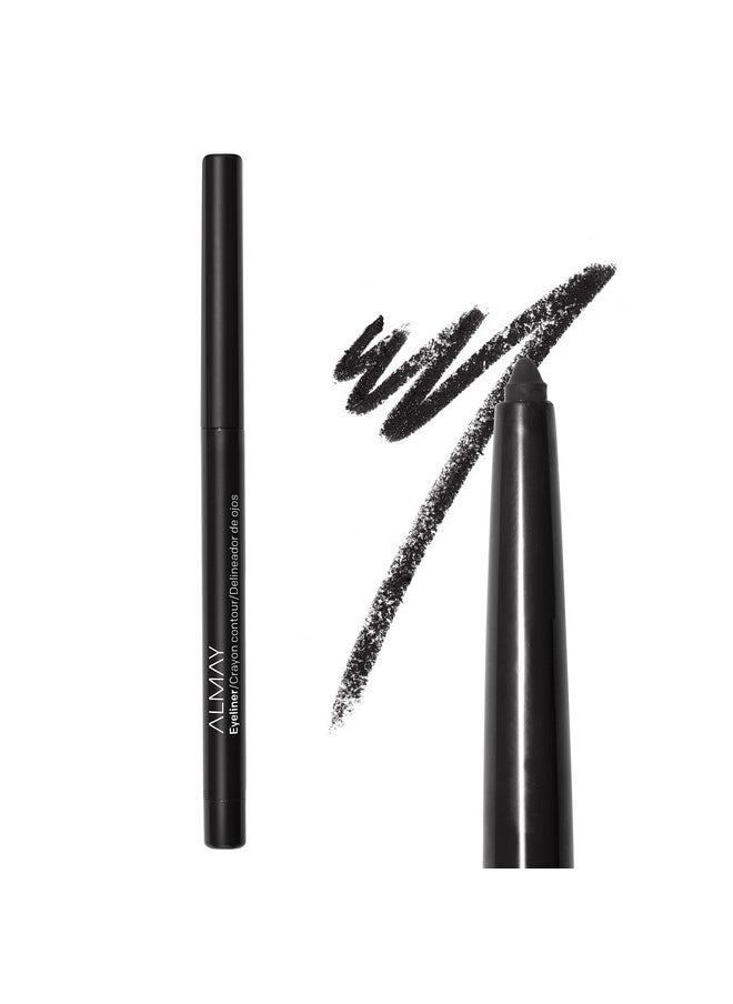 Almay Eyeliner Pencil, Eye Makeup Stocking Stuffers for Women, Built-in Sharpener, Hypoallergenic, Water Resistant, 205 Black, 0.01 fl oz