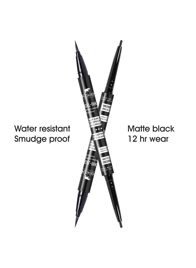 Kokie Gel Ink Dual Ended Eyeliner (Matte Black)