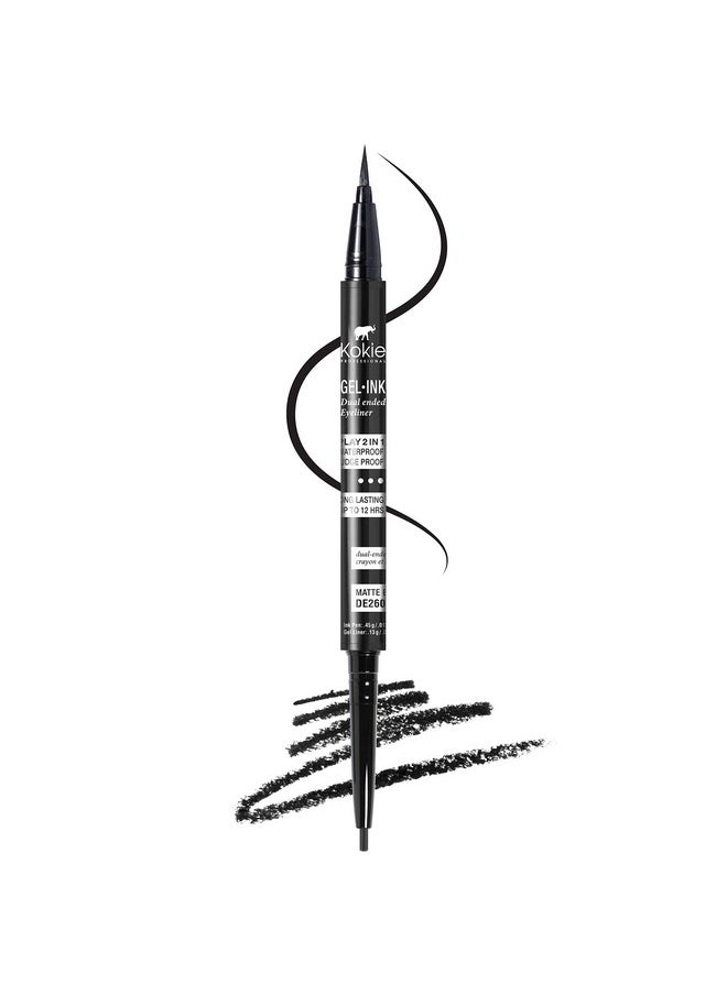 Kokie Gel Ink Dual Ended Eyeliner (Matte Black)