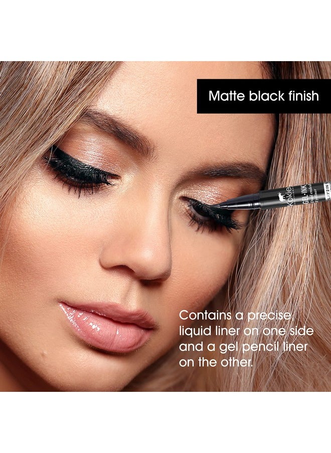 Kokie Gel Ink Dual Ended Eyeliner (Matte Black)
