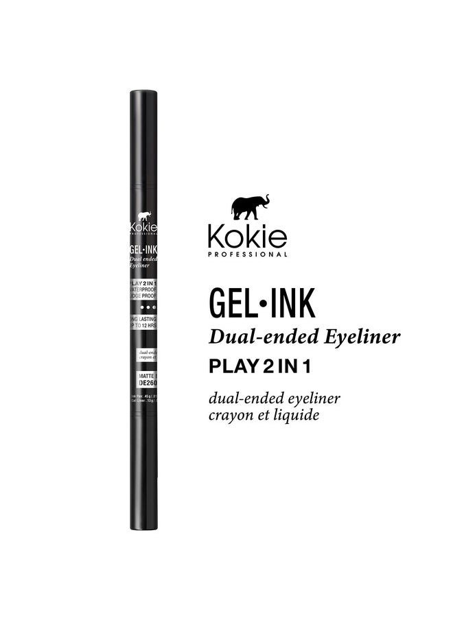 Kokie Gel Ink Dual Ended Eyeliner (Matte Black)