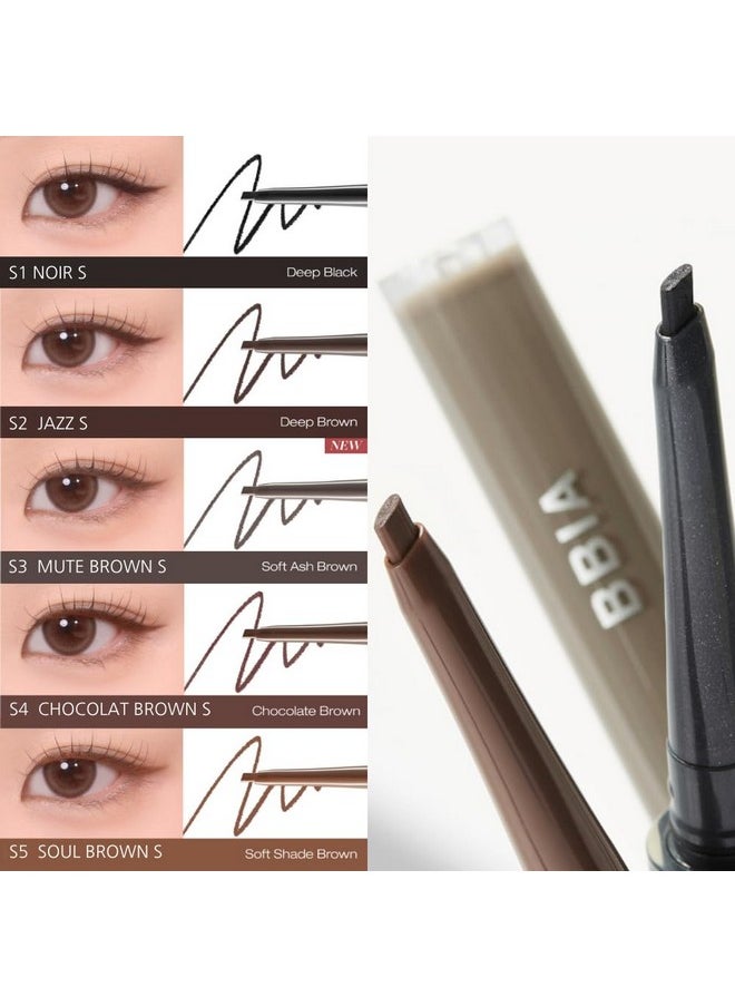 BBIA Last Auto Gel Eyeliner SLIM 5 Colors - Ultra-Fine Waterproof Mechanical Gel Eye Liner Pencil Smudge-Proof Easy Drawing Smooth Gliding Texture Vegan Korean Eye Makeup (S5 SOUL BROWN SLIM R)