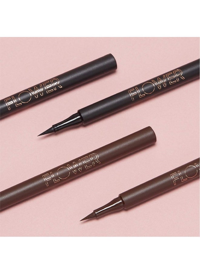 FLOWER BEAUTY By Drew Barrymore Forever Wear Winged Eyeliner - Long-Lasting + Smudge-Proof - Liquid Eyeliner + Winged Applicator (All-Nighter)