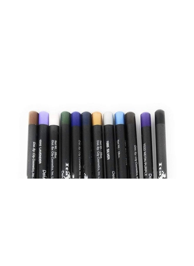 Italia Delux Ultra Fine Eyeliners (Set of 12 Colors)