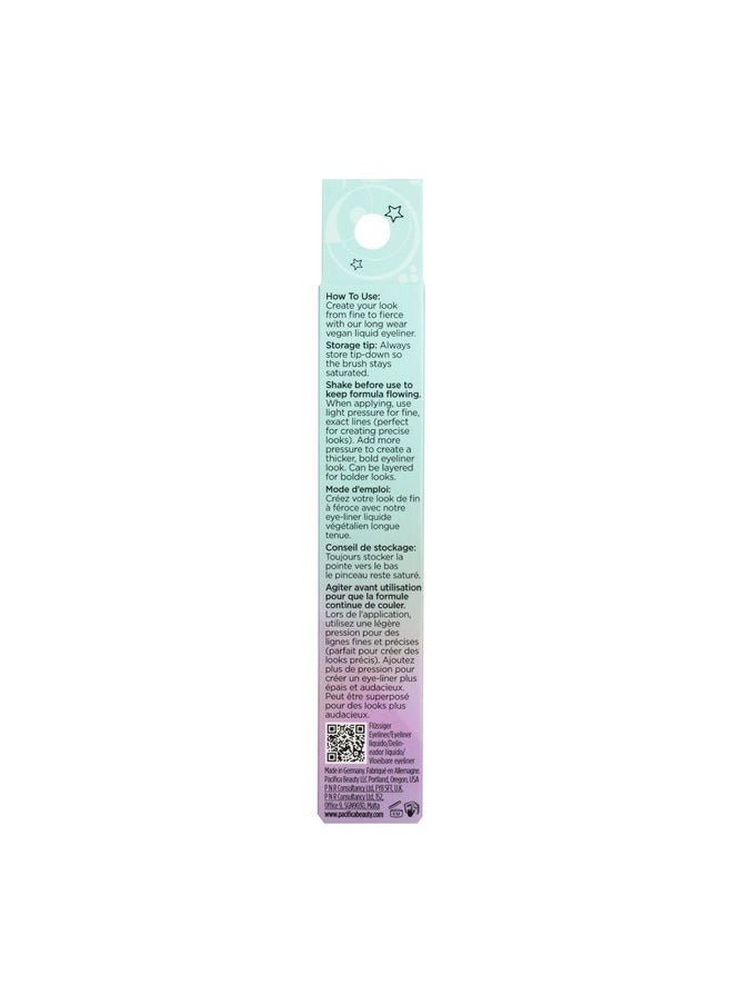 Pacifica Black Liquid Eyeliner Pen - Liquid Line - Felt tip, Smudge Proof Eyeliner - Water Resistant Gel Makeup Eye Liner - Matte Fine Tip Clean Beauty Vegan & Cruelty-Free Dermatologist Tested