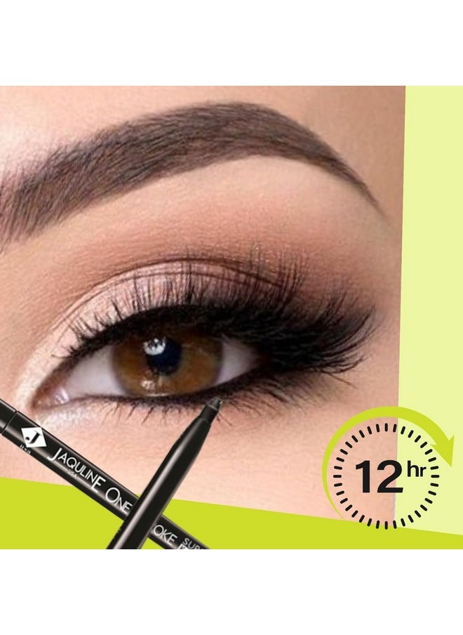 Jaquline USA OneStroke Super Black Kajal Twin Pack | Glides Smoothly | Waterproof | Smudge-proof | Black | Long Lasting | Infused with Sunflower Seed Oil | Vitamin-E | (0.30g+0.30g)
