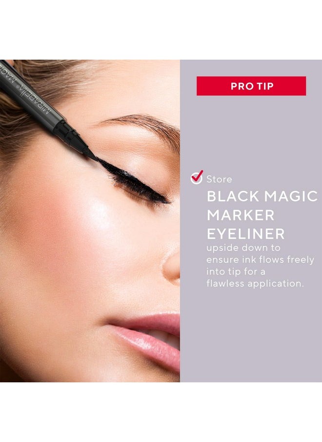 Mirabella Black Magic Marker Waterproof Liquid Eyeliner, Long-Lasting Smudge-Proof Matte Black Eyeliner with Felt Brush-Tip for Precise Controlled Application and Antioxidants Vitamin C and E