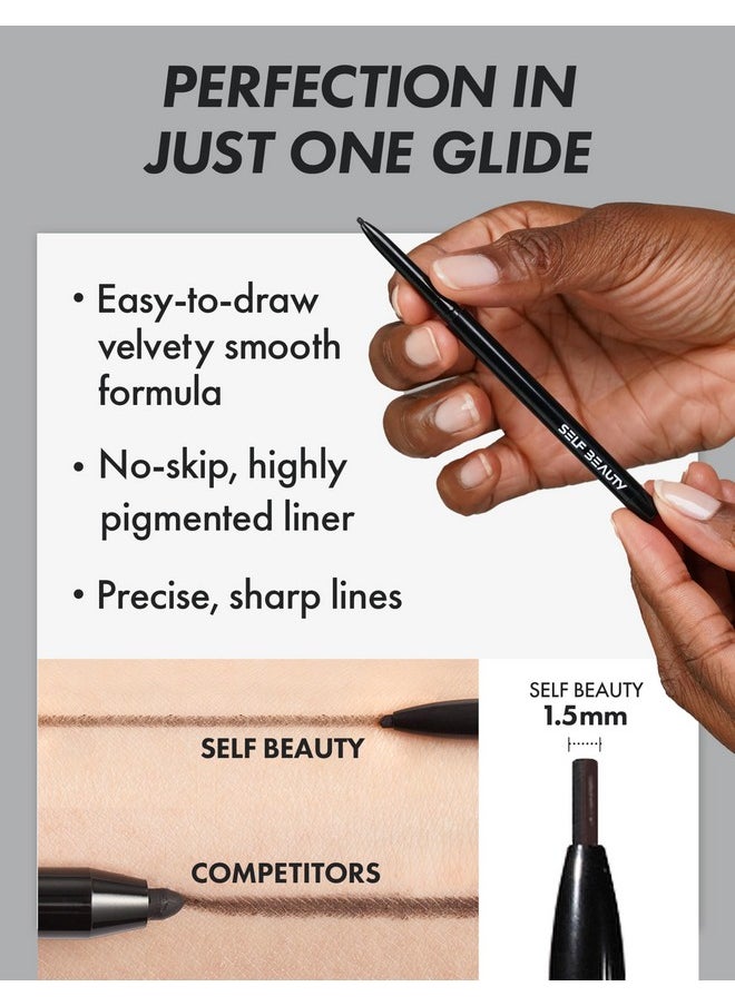 self beauty Ultra Slim Waterproof Gel Eyeliner | Easy Retractable Eyeliner Pencil Waterproof Smudge Proof | Long Lasting Eyeliner | Korean Eyeliner Gel Pen | Black Eye Liners for Women