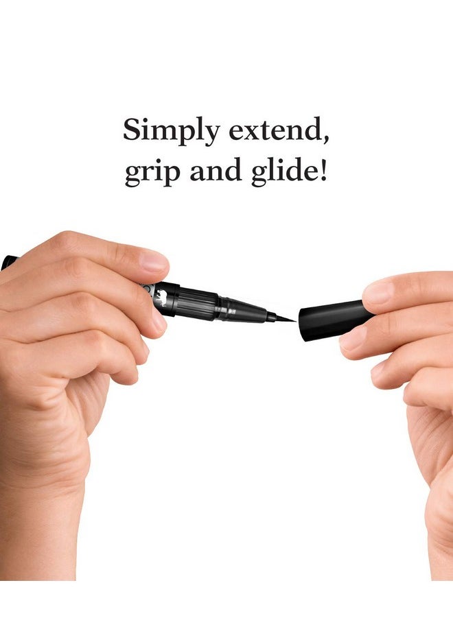 Kokie Retractable Liquid Eyeliner, Pointed Felt Tip, Waterproof & Smudge Free, Long-lasting, Vegan, Cruelty-Free