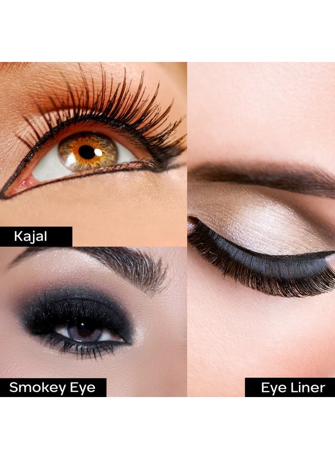 FACESCANADA Ultime Pro Intense Gel Kajal With Smudger & Sharpener - Black,1.2 G|24 Hr Long Stay|Waterproof & Smudgeproof|One Swipe Smooth Application|3-In-1 Kajal,Eyeliner,Smokey Eyeshadow,Matte