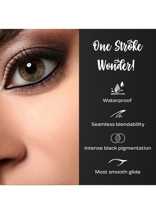 FACESCANADA Ultime Pro Intense Gel Kajal With Smudger & Sharpener - Black,1.2 G|24 Hr Long Stay|Waterproof & Smudgeproof|One Swipe Smooth Application|3-In-1 Kajal,Eyeliner,Smokey Eyeshadow,Matte