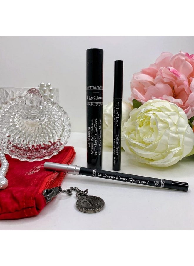 T. LeClerc Waterproof Eye Pencil - Creamy Contour Eyeliner for Water Line & Lash Line Precision Sharp Tip Long Lasting & Defining Easy to Color Smudge Proof Smokey Eye Makeup (Brun Place Des Vosges)