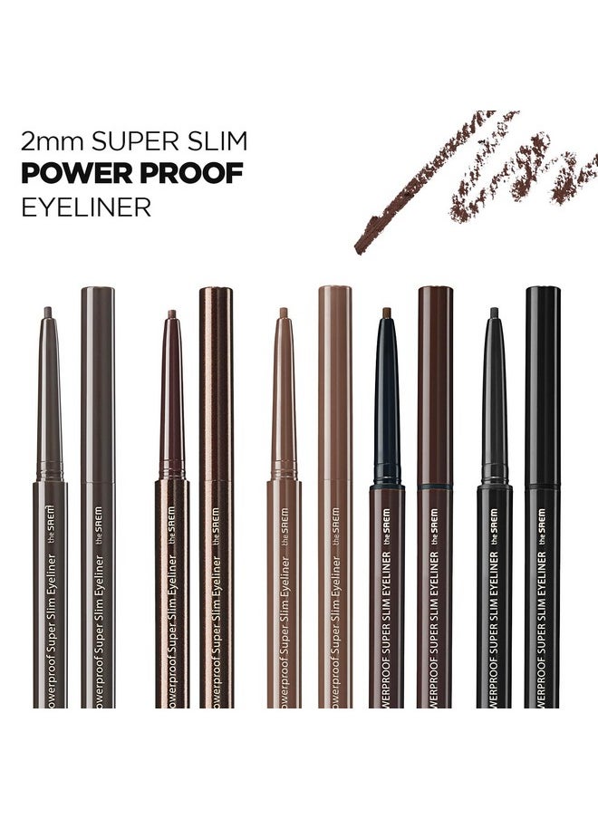 THESAEM Eco Soul Powerproof Super Slim Eyeliner - Smudge Proof Gel Eyeliner - Micro Precision Tip (2mm) - Highly Pigmented & Long-lasting Eye Makeup Glides on Smoothly, 0.1g (BR05 Choco Brown)