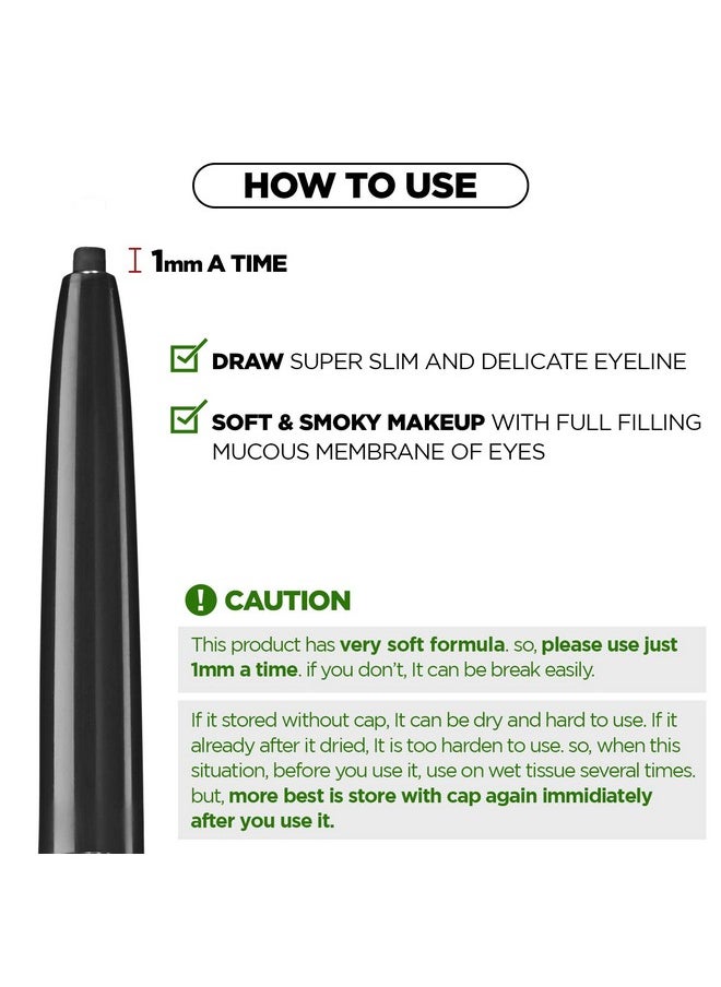 THESAEM Eco Soul Powerproof Super Slim Eyeliner - Smudge Proof Gel Eyeliner - Micro Precision Tip (2mm) - Highly Pigmented & Long-lasting Eye Makeup Glides on Smoothly, 0.1g (BR05 Choco Brown)