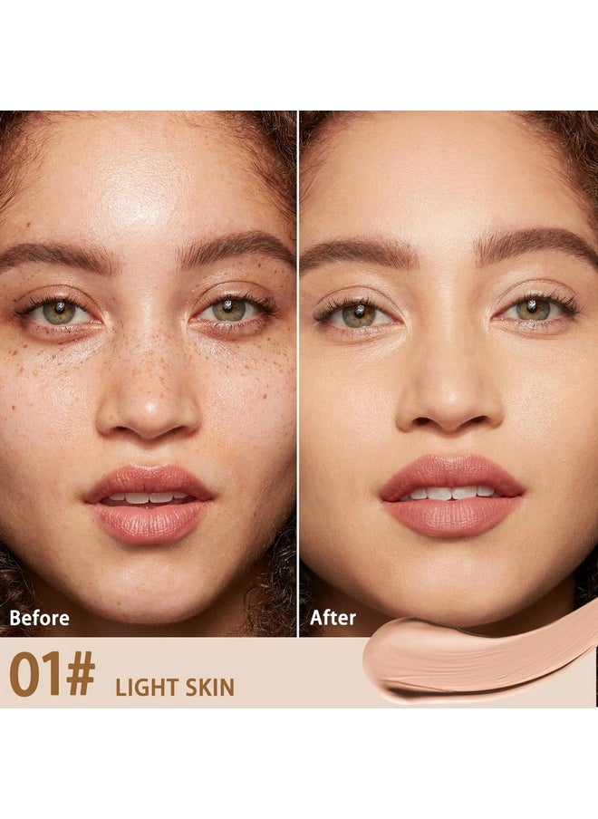 DMLNN Concealer Full Coverage, under eye concealer for Dark Circles & Dark Spots, Waterproof Long-Lasting Brightener Concealer Makeup for All Skin - Light Skin