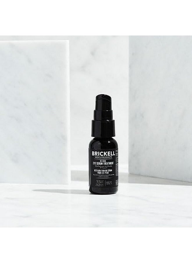 Brickell Men's Dark Circle Under Eye Treatment Serum For Men, Natural and Organic Eye Gel to Firm Men's Wrinkles, Reduce Dark Bags Under Eyes, and Promote Youthful Skin, 0.65 Ounce, Unscented