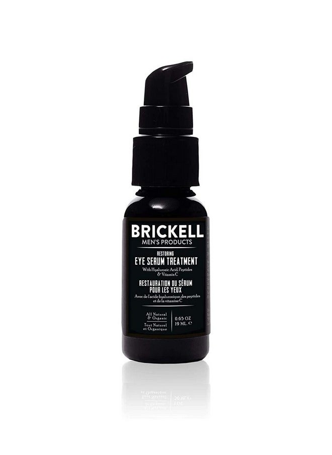Brickell Men's Dark Circle Under Eye Treatment Serum For Men, Natural and Organic Eye Gel to Firm Men's Wrinkles, Reduce Dark Bags Under Eyes, and Promote Youthful Skin, 0.65 Ounce, Unscented