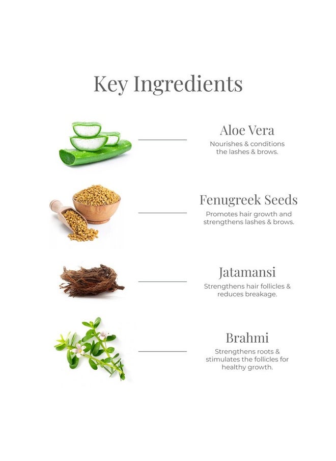 Forest Essentials Nayantara Clear Lash & Brow Growth Serum | Improves Lash & Brow Length & Boosts Hair Growth | Natural Formula Infused with Ayurvedic Nourishing Oils and Vitamin E