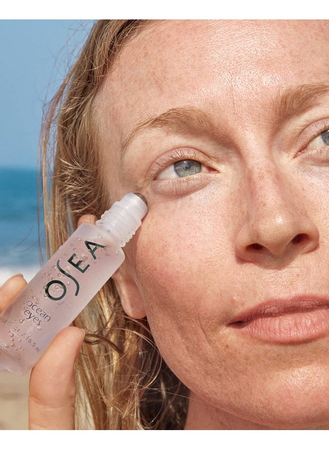 OSEA Ocean Eyes® Age-Defying Eye Serum - For Dark Circles, Puffiness - Cooling Roller Ball Applicator - Hyaluronic Acid, Peptides - Clean Skincare - Vegan & Cruelty-Free Anti-Aging Under Eye Treatment