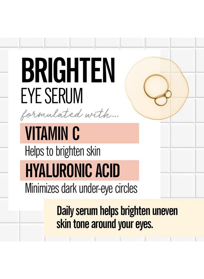 Valjean Labs Brighten Eye Serum with Vitamin C + Hyaluronic Acid | Helps Minimize Dark Circles and Even Skin Tone | Paraben Free, Cruelty Free, Made in USA (1 oz)