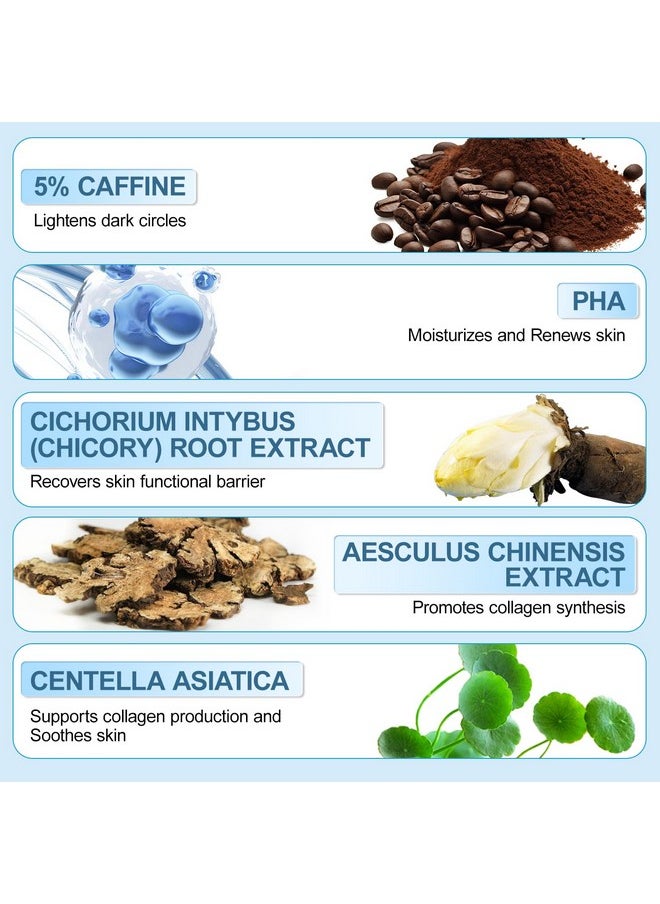 Caffeine Eye Cream for Dark Circles: Under Eye Cream Morning Skincare - Daily Eye Serum for Eyelids Puffiness (Formula Upgraded)