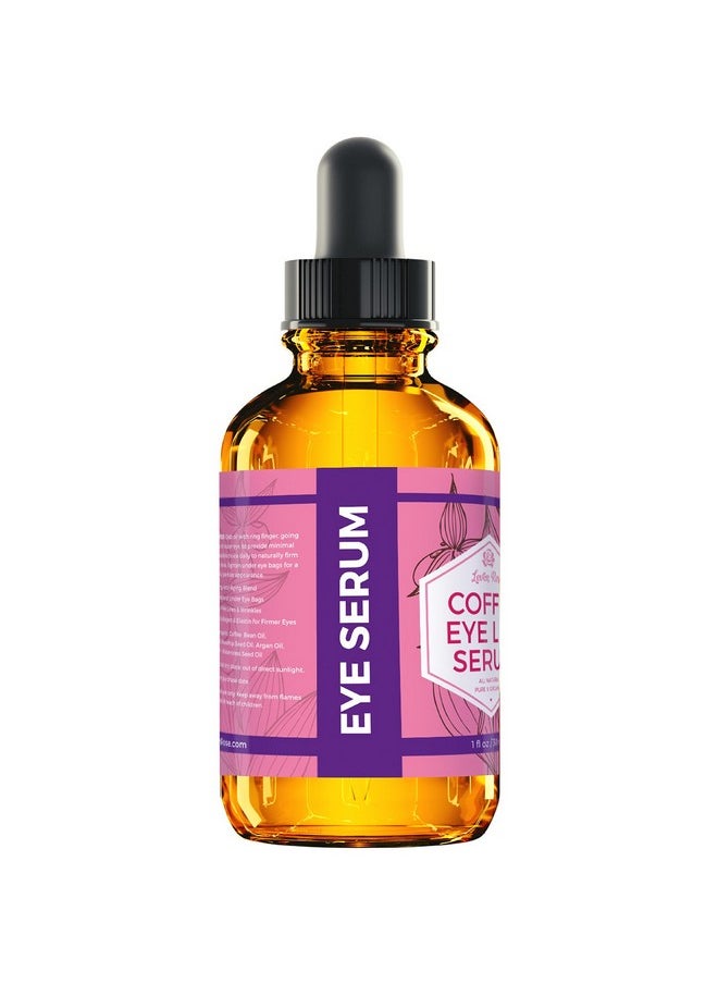 Leven Rose Coffee Bean Caffeine Serum for Eyes 1 oz - Anti-aging Caffeine Eye Serum - Organic Under Eye Serum - Eye Serum for Puffy Bags Under Eyes