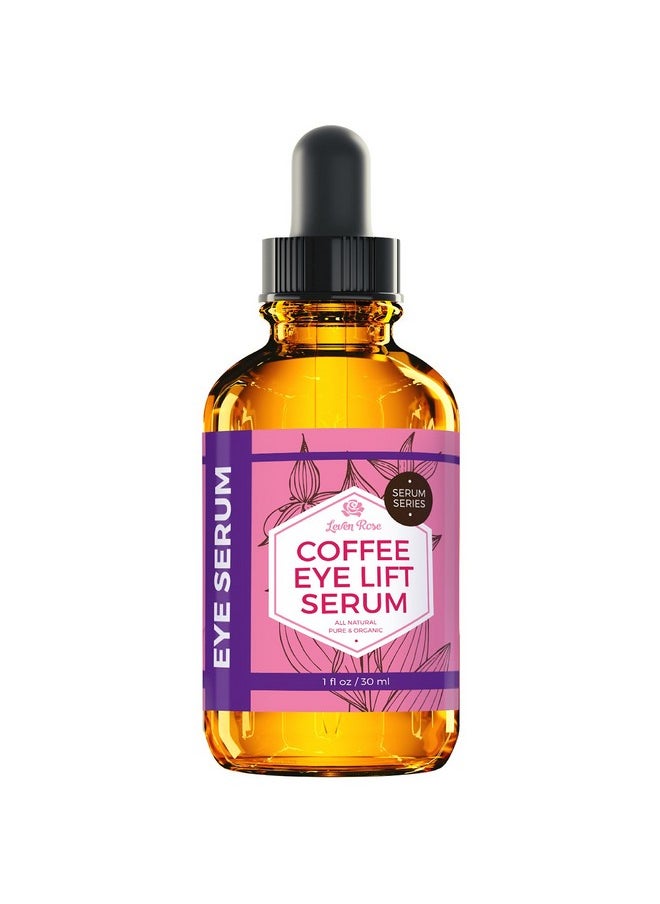 Leven Rose Coffee Bean Caffeine Serum for Eyes 1 oz - Anti-aging Caffeine Eye Serum - Organic Under Eye Serum - Eye Serum for Puffy Bags Under Eyes