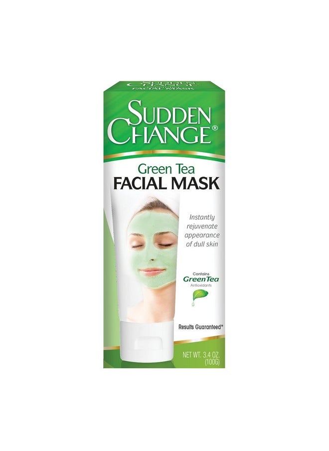 Sudden Change Green Tea Facial Mask - Diminish Wrinkles, Puffiness & More - Improve Texture, Purify Pores & Remove Excess Oil - Made with Antioxidants - Cooling Sensation for Relaxation (3.4 oz)