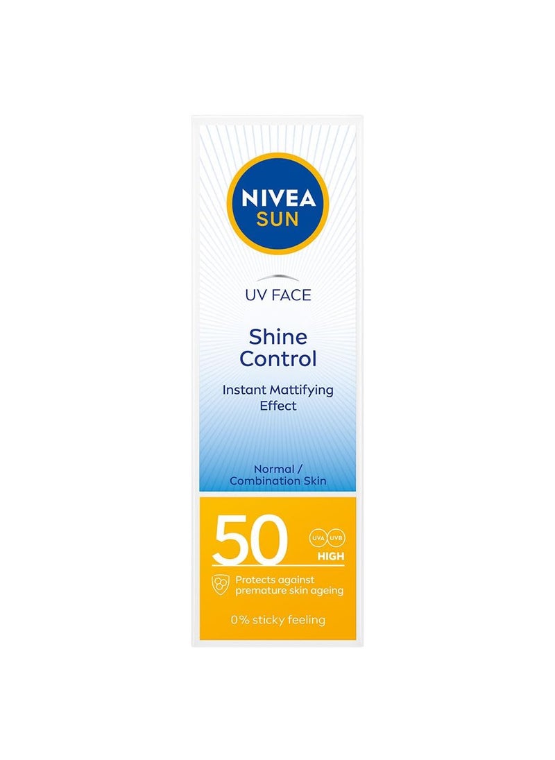 Nivea Sun UV Sunscreen Face Shine Control Cream for Mat Look SPF50, 50ml