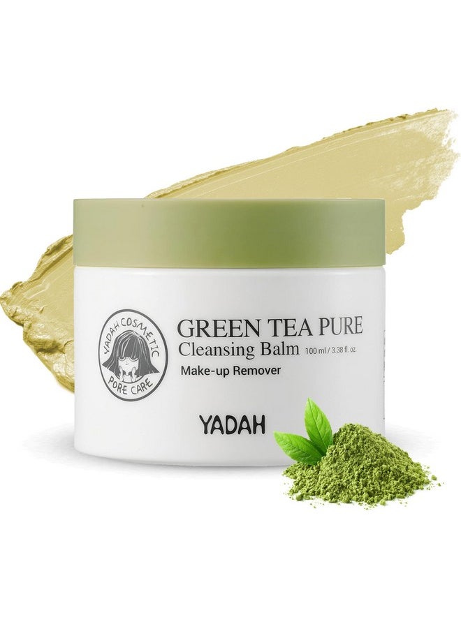YADAH Green Tea Cleansing Balm (3.38fl oz) - Makeup Remover, Moisturizing, Residue-Free. Korean Skin Care. Vegan, Hypoallergenic.