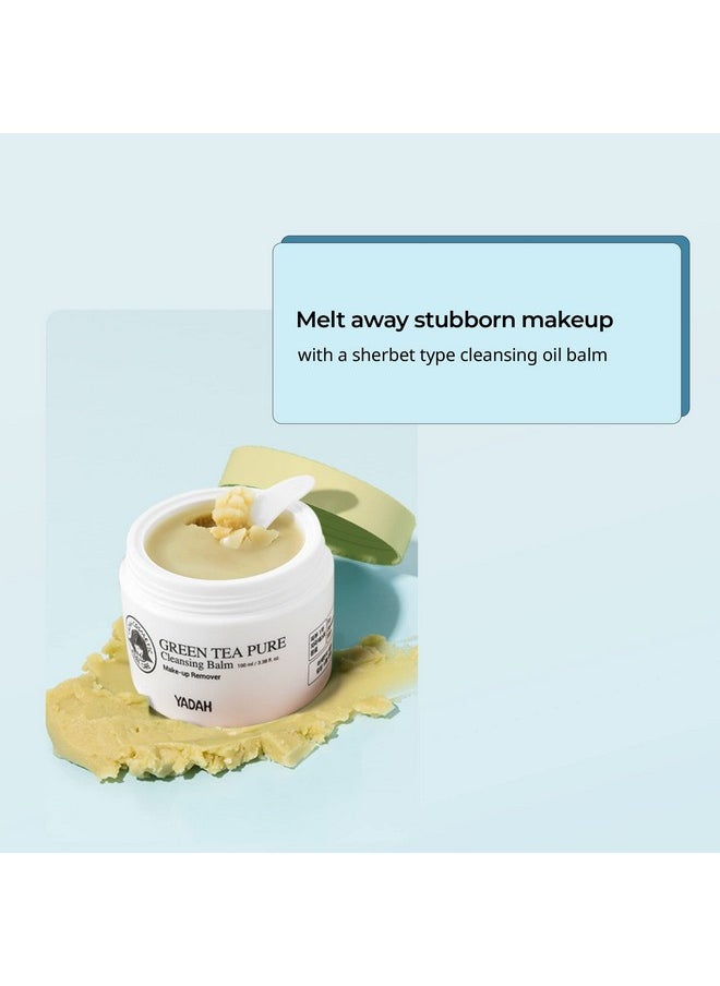 YADAH Green Tea Cleansing Balm (3.38fl oz) - Makeup Remover, Moisturizing, Residue-Free. Korean Skin Care. Vegan, Hypoallergenic.