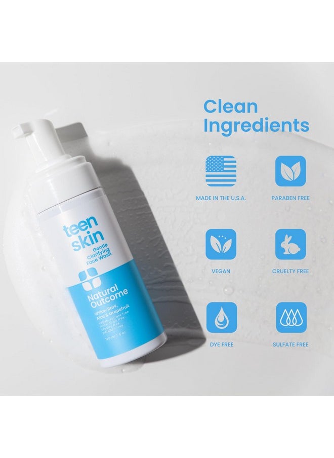 natural outcome Teen Skin Face Wash | Gentle Foaming Daily Boys & Girls Facial Cleanser Lotion | Natural Non-toxic Ingredients | For Teens, Preteens & Kids Looking to Prevent Acne | 5 oz