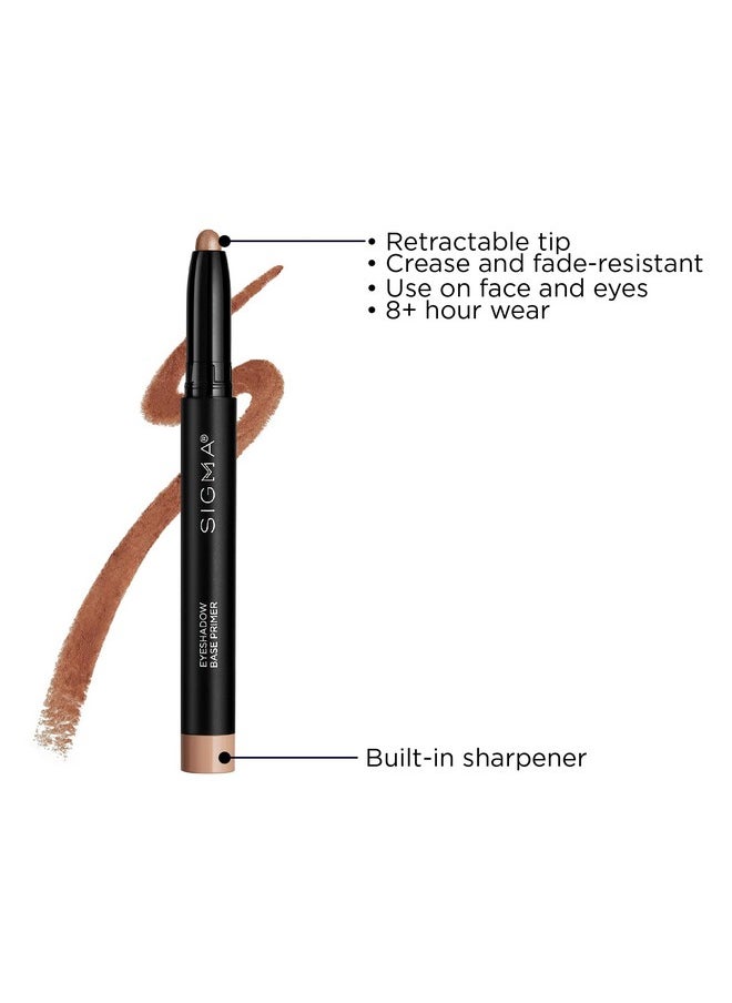 Sigma Beauty Eyeshadow Primer Base - Professional Grade Eye Primer Crayon w/Sleek Retractable Tip for Long-Lasting Makeup & All-Day Color Payoff, Prevents Creasing (Ignite, Light Caramel Matte)