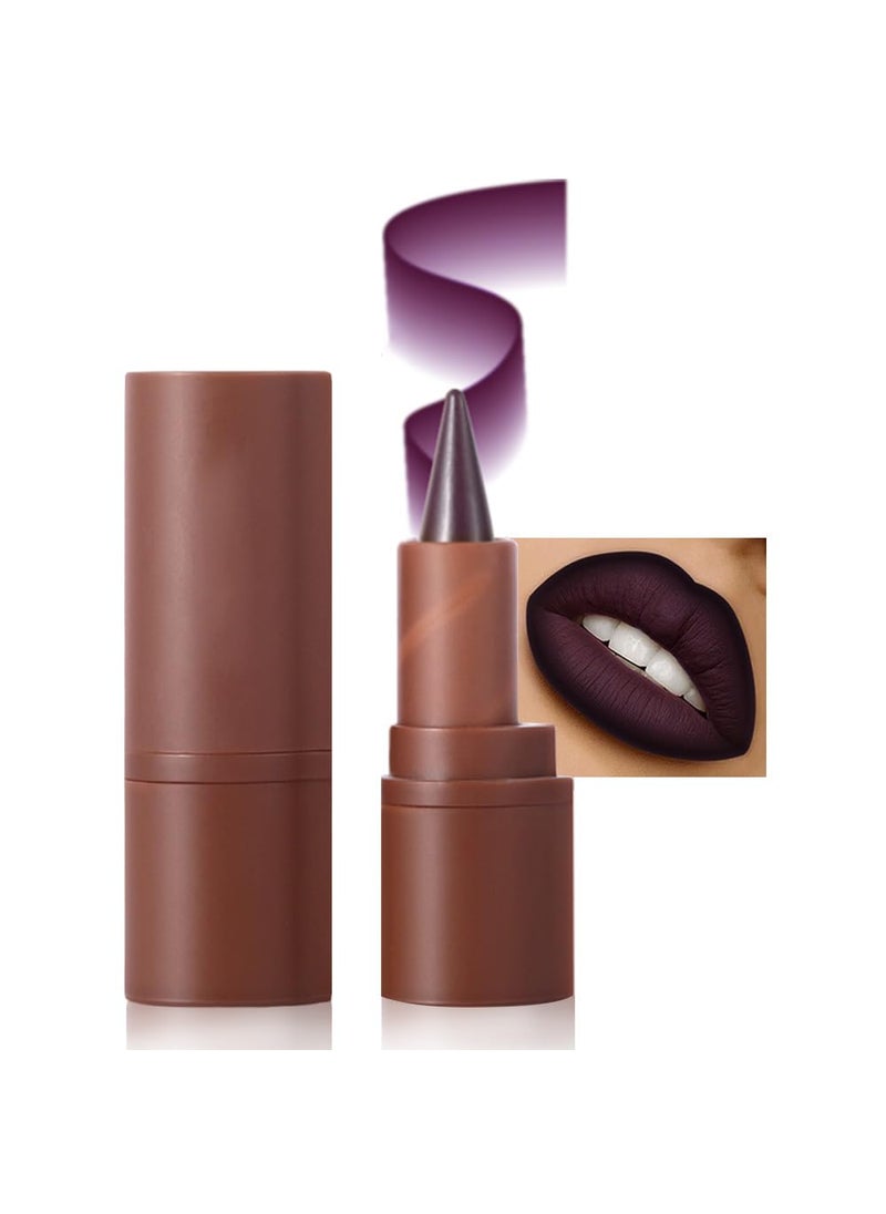 AMY'S DIARY Mocha Matte Crayon Lipstick Lip Makeup, Precision Tip Matte Lip Crayon, Longwear Up To 24Hrs, Lead The Way,Smudge Waterproof for Women Smudge Waterproof for Women (2# Purple, 1 pc)