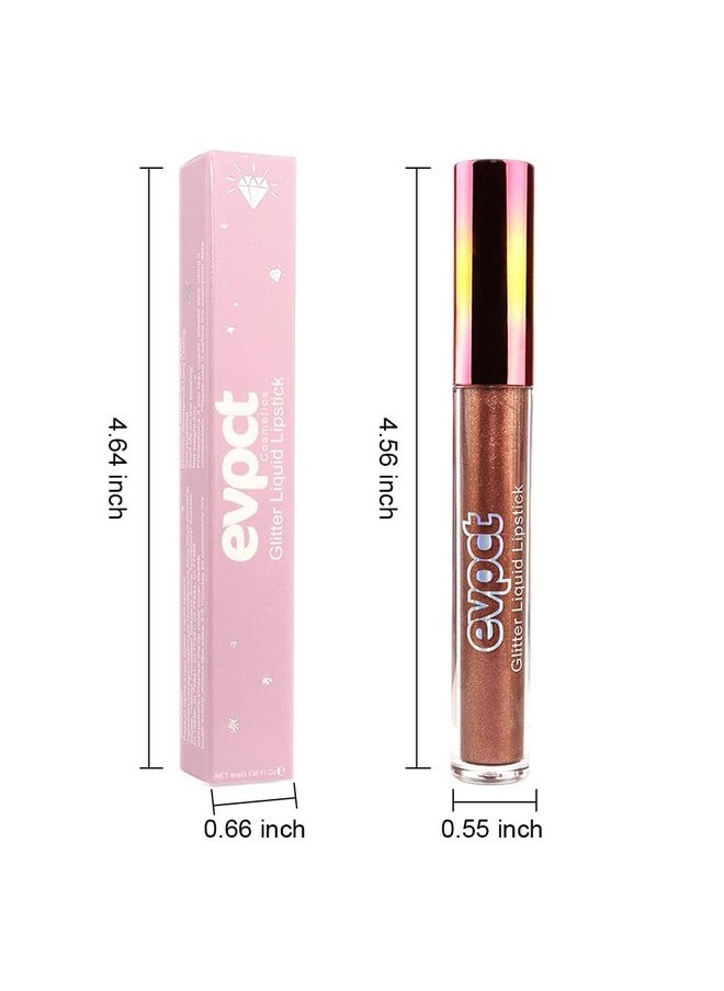 evpct 1Pcs Plum Red Matte to Glitter Liquid Lipstick Lip Set Kit, Long Lasting Matte Diamond Glitter Lipstick Waterproof, Colorful Sparkly Glossy Metallic Shimmer Sparkle Lip Gloss for Women 15#