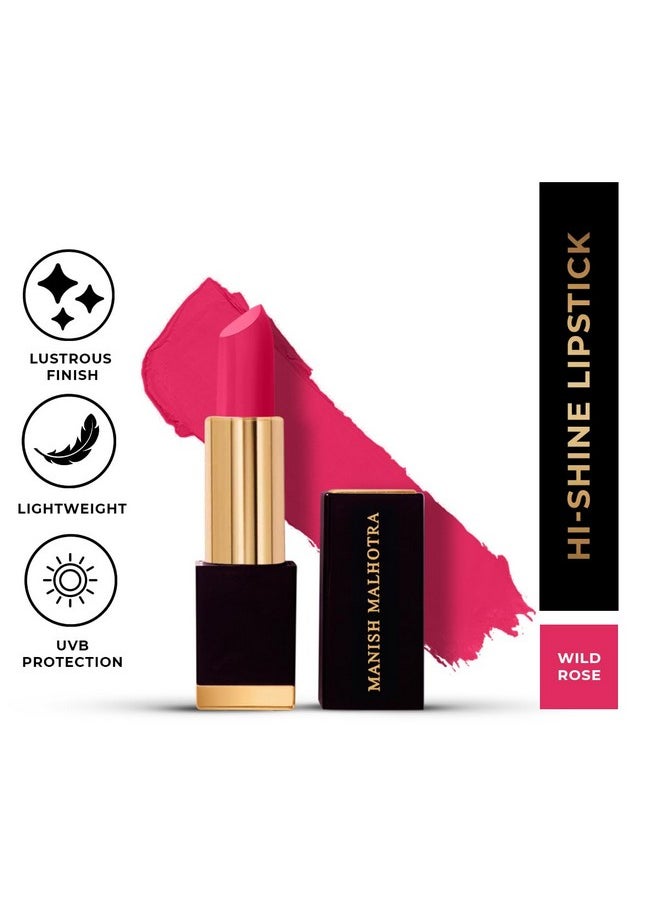 MyGlamm Presents Beauty Hi-Shine Lipstick, Glossy Finish - Wild Rose, 4gm