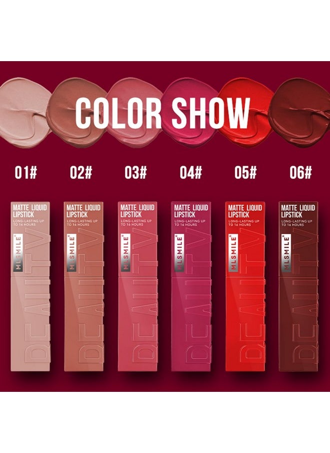 KTouler 3 Colors Matte Liquid Lipstick Set, Velvet Smooth Nude Lip Gloss, Waterproof Moisturizing Long Lasting Highly Pigmented Matte Lip Stain with Gift Box (A)