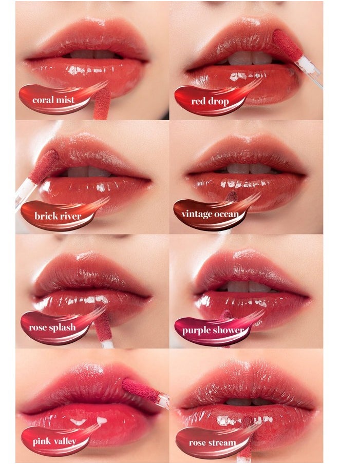 [rom&nd] Glasting Water Tint 8 colors | Vivid color, Glossy Finish, Long-lasting, moisturizing, Highlighting, Natural-beauty | Lip Tint for Daily Use, K-beauty | 4g/0.14oz No.02 RED DROP