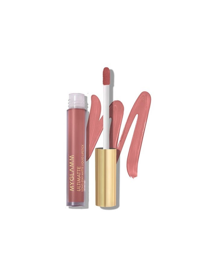 MyGlamm Ultimatte Long Stay Matte Liquid Lipstick-Mocha Icon-2.5 g | Nude Lipstick With Vitamin E | 8hr Long Lasting Lipstick | No-Smudge, Waterproof Formula | Vegan & Cruelty Free