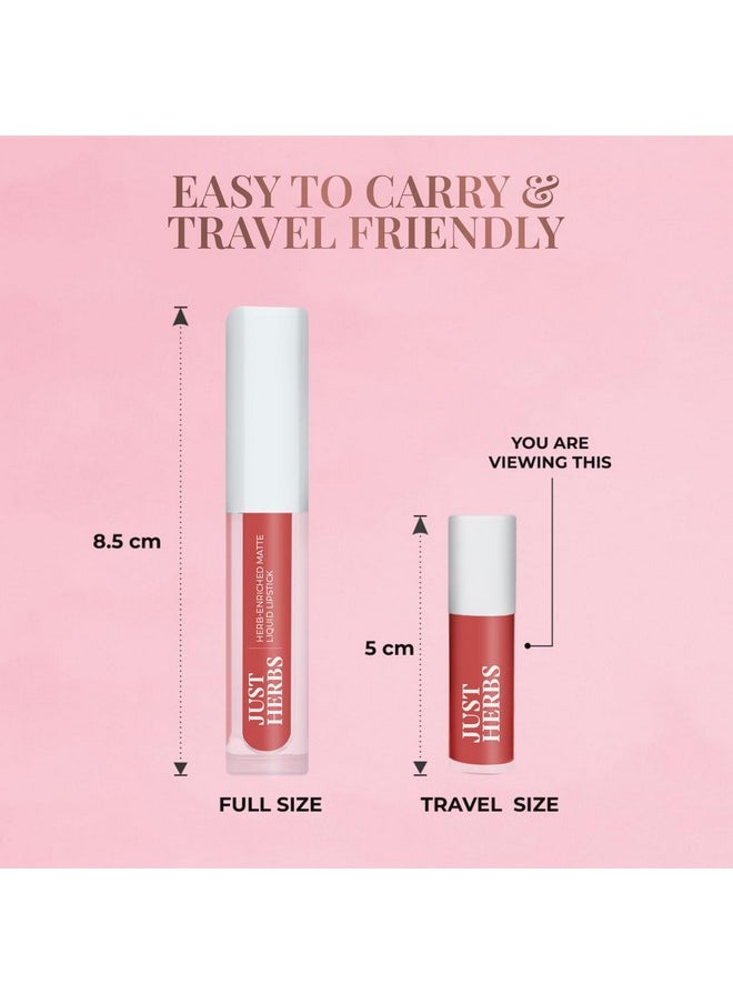 Just Herbs Organic Liquid Lipstick Kit Set of 5, Hydrating & Lightweight Lip Color - Paraben & Silicon Free - 1.6 fl oz. (Deeps & Reds)