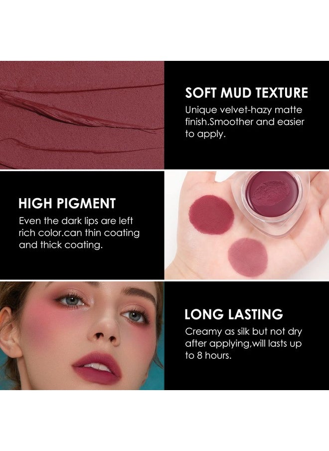 FOCALLURE Velvet-hazy Matte Cheek Lip Mud Dual-use For Lips And Cheek Lip Clay High Pigment Lipstick Blush Lasting Lip Tint