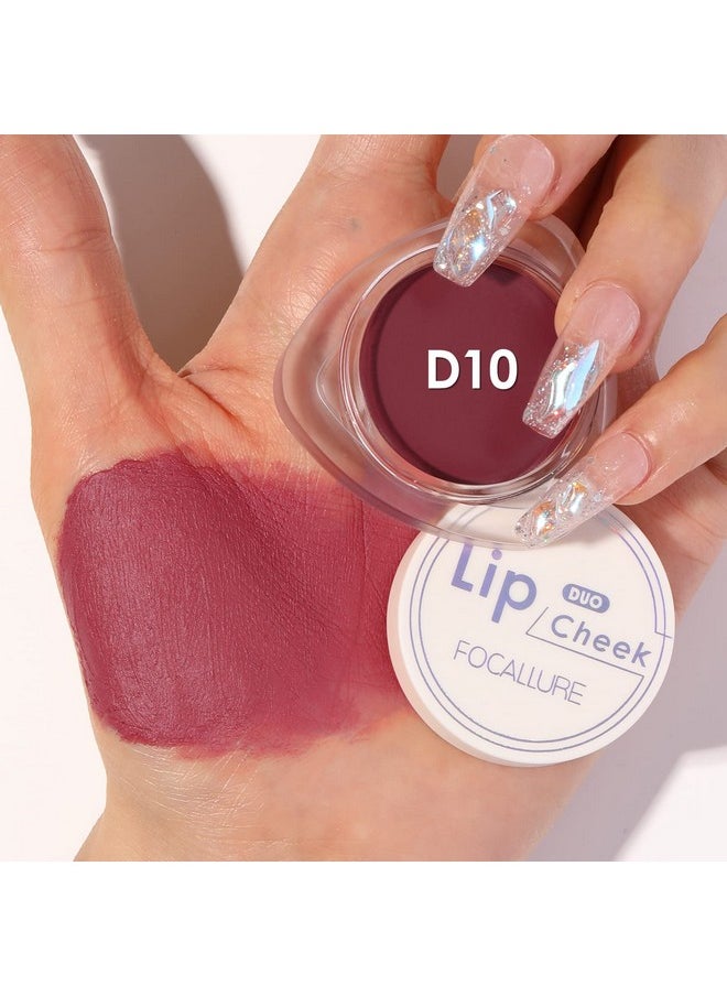FOCALLURE Velvet-hazy Matte Cheek Lip Mud Dual-use For Lips And Cheek Lip Clay High Pigment Lipstick Blush Lasting Lip Tint