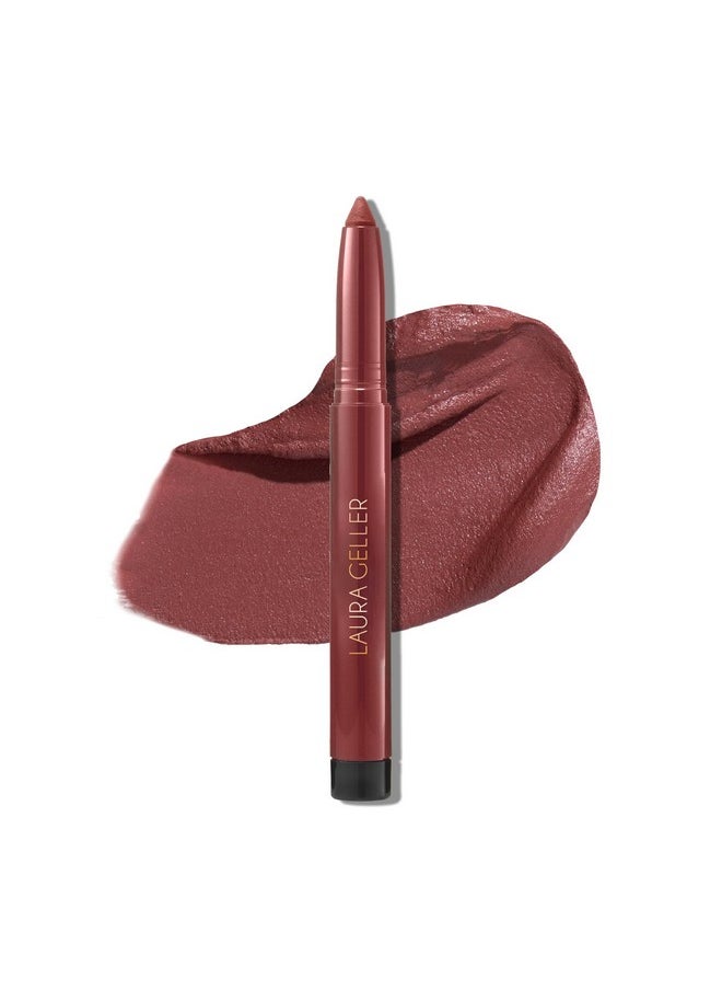 LAURA GELLER NEW YORK Kajal Longwear Matte Lip Color | Transfer Proof Nourishing Formula with Built In Sharpener| Mulberry