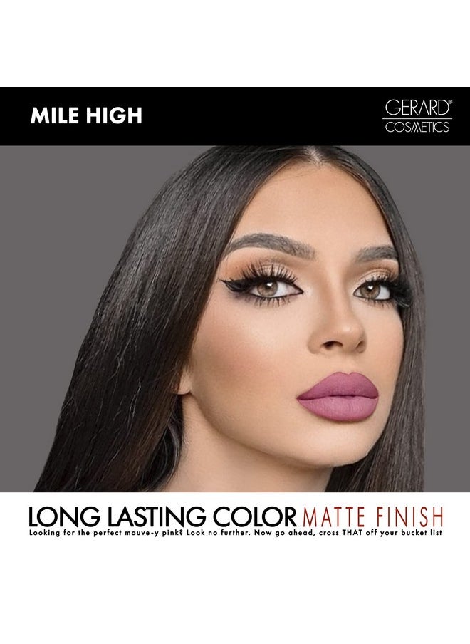 Gerard Cosmetics HydraMatte Liquid Lipstick Mile High | Pink Nude Lipstick with Matte Finish | Long Lasting and Non-Drying | Super Pigmented Fully Opaque Lip Color