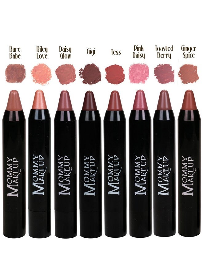 Mommy Makeup Triple Sticks Lipstick & Cream Blush in Daisy Glow (A Neutral Pink with Golden Shimmer) - Soft & Creamy, Moisturizing Multistick For Lips & Cheeks with Medium Coverage