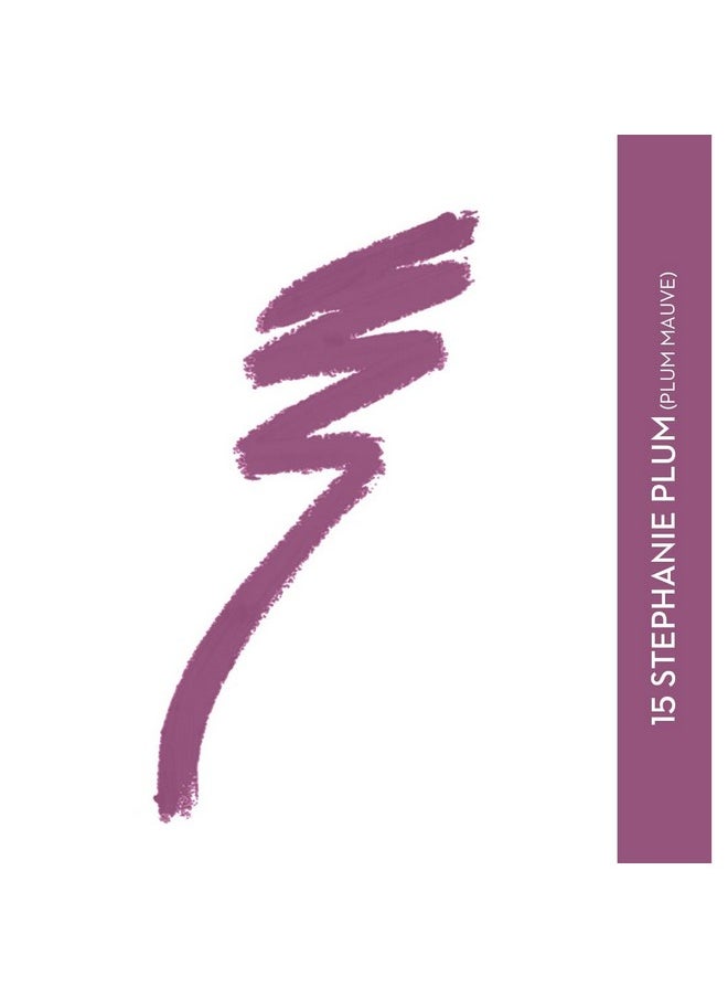 SUGAR Cosmetics Matte As Hell Crayon Lipstick - 15 Stephanie Plum (Plum Mauve) with Sharpener Highly Pigmented, Creamy Texture, Long Lasting Matte Finish