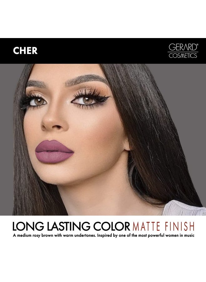 Gerard Cosmetics HydraMatte Liquid Lipstick Cher | Mauve Lipstick with Matte Finish | Long Lasting and Non-Drying | Super Pigmented Fully Opaque Lip Color
