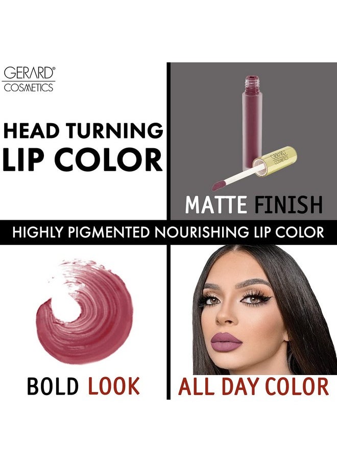 Gerard Cosmetics HydraMatte Liquid Lipstick Cher | Mauve Lipstick with Matte Finish | Long Lasting and Non-Drying | Super Pigmented Fully Opaque Lip Color